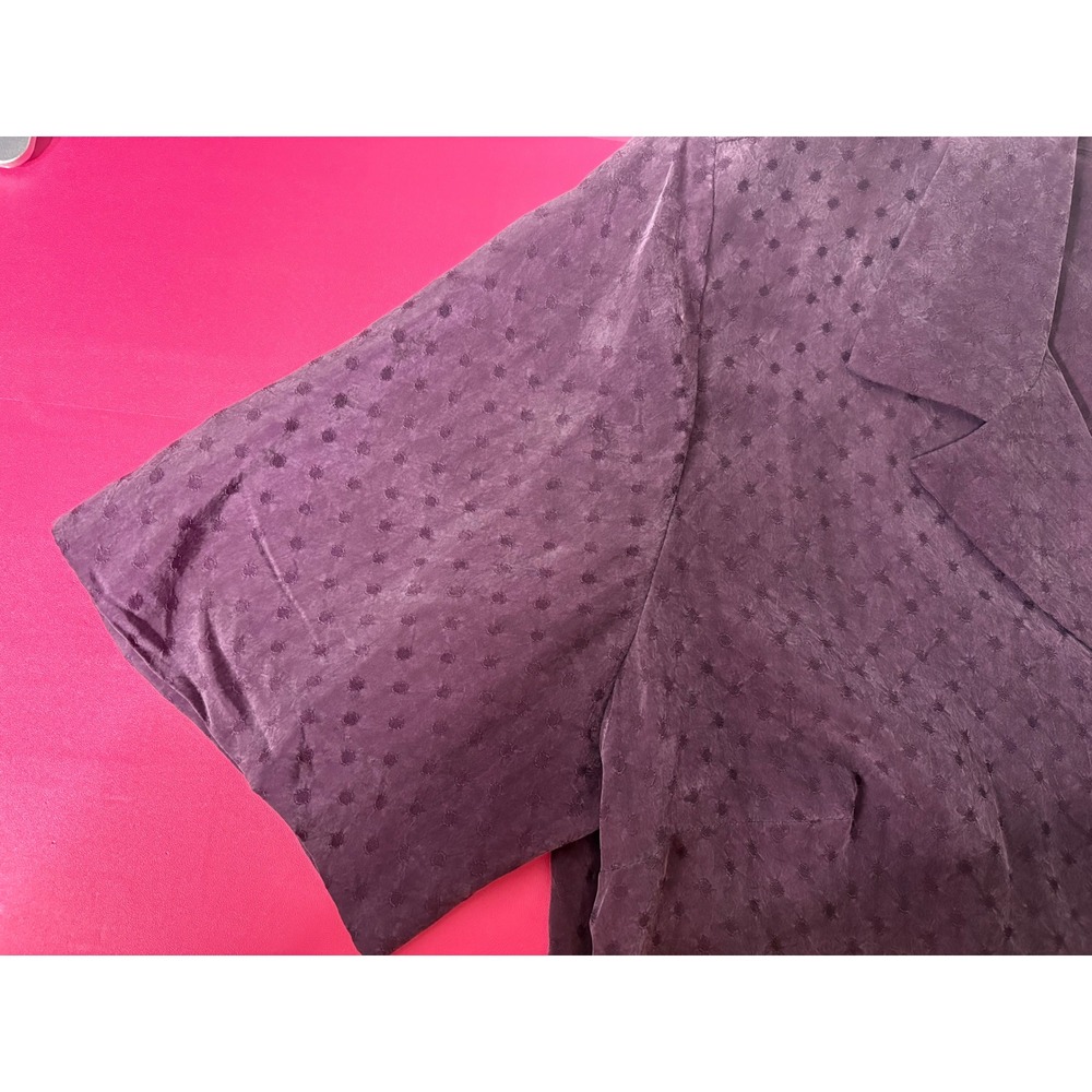 VTG 90s ELISABETH x LIZ CLAIBORNE Womens Plum Button Up Blouse 16 Office Retro - Picture 9 of 11